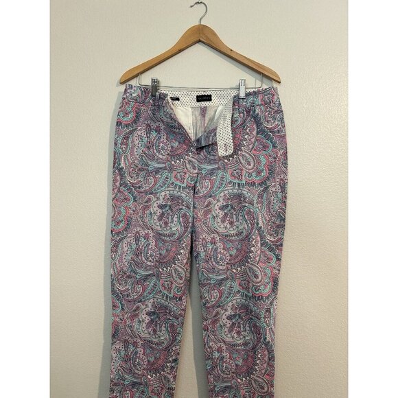 Talbots Women's Paisley Perfect Crop Pants, Size 10 Purple Colorful - Picture 5 of 11